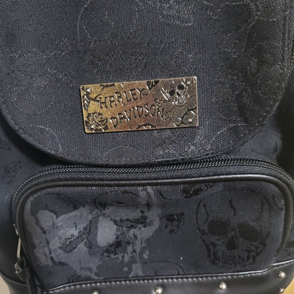 Harley Davidson Vintage Mini Backpack With Skull Prints - Picture 5 of 5